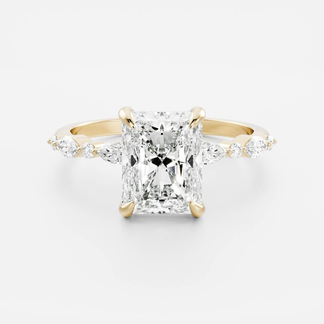 Marquise Cut Cluster Styled Lab Grown Diamond Engagement Ring
