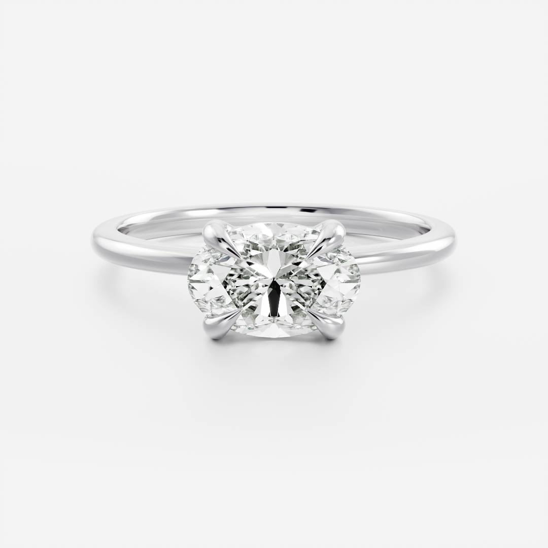 Marquise Cut Cluster Styled Lab Grown Diamond Engagement Ring