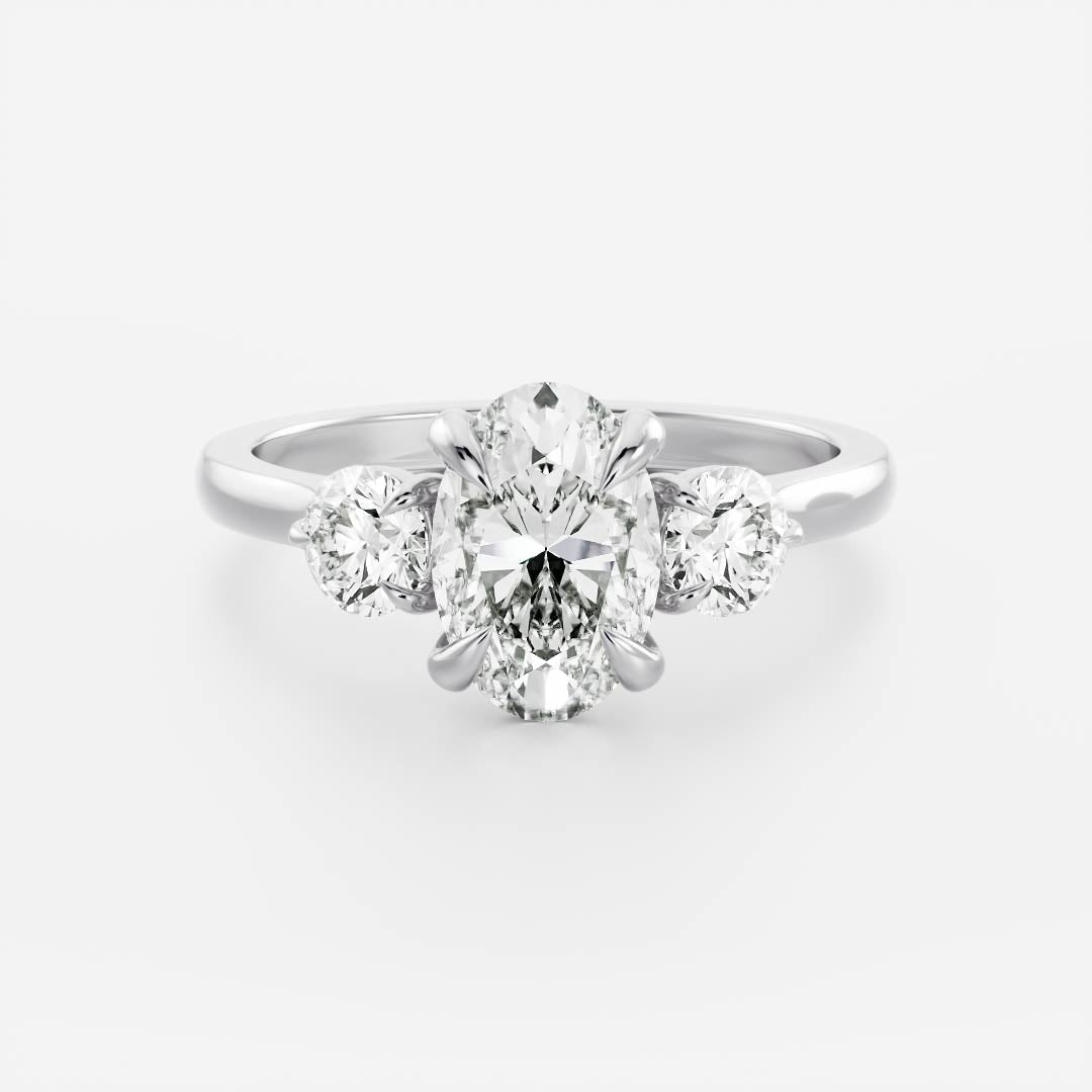 Marquise Cut Cluster Styled Lab Grown Diamond Engagement Ring