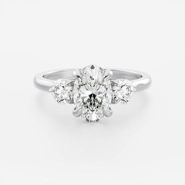 Marquise Cut Cluster Styled Lab Grown Diamond Engagement Ring