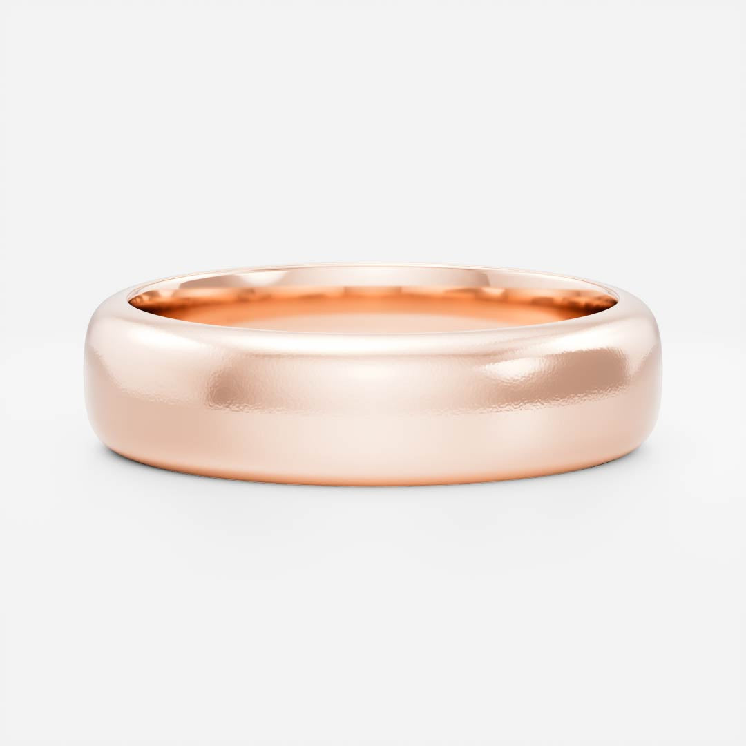 Brushed Classic Comfort Fit Men's Gold Wedding Band