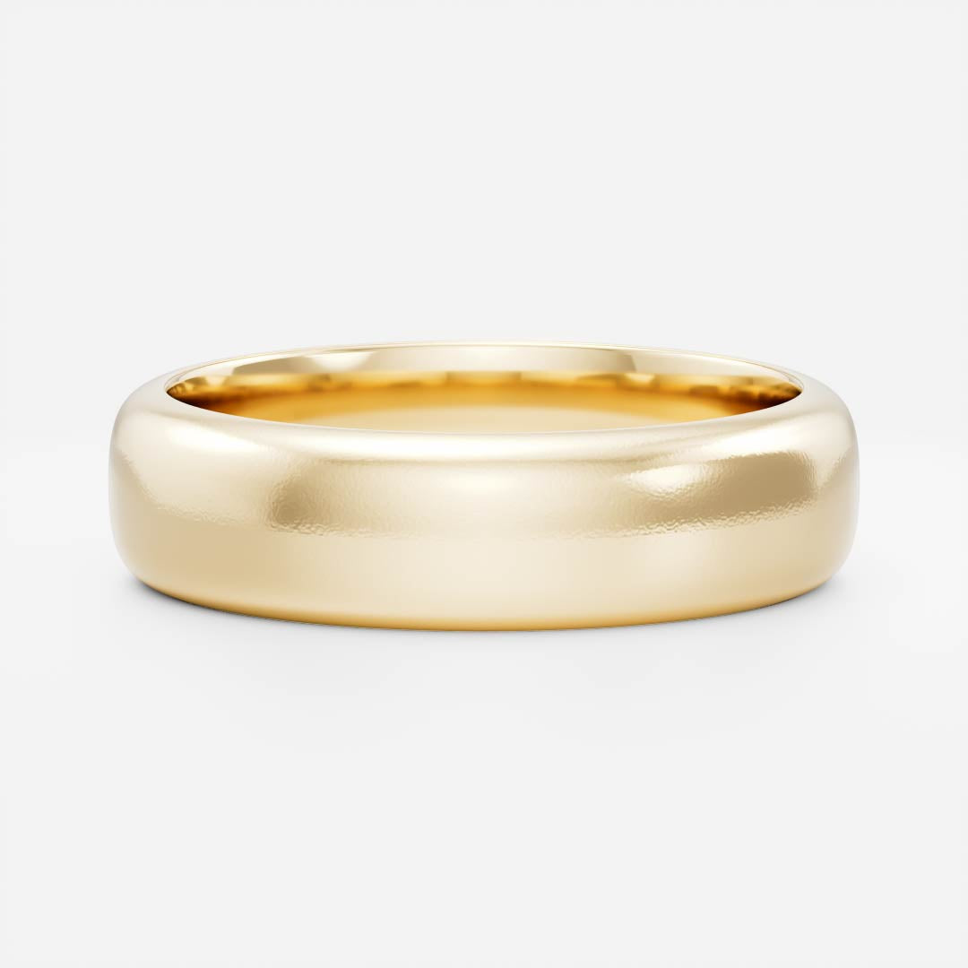Brushed Classic Comfort Fit Men's Gold Wedding Band