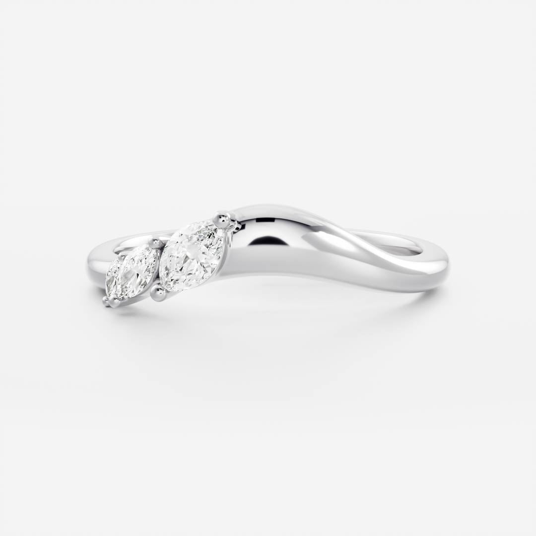 0.25 TCW Round Shaped Half Eternity Lab Grown Diamond Wedding Band