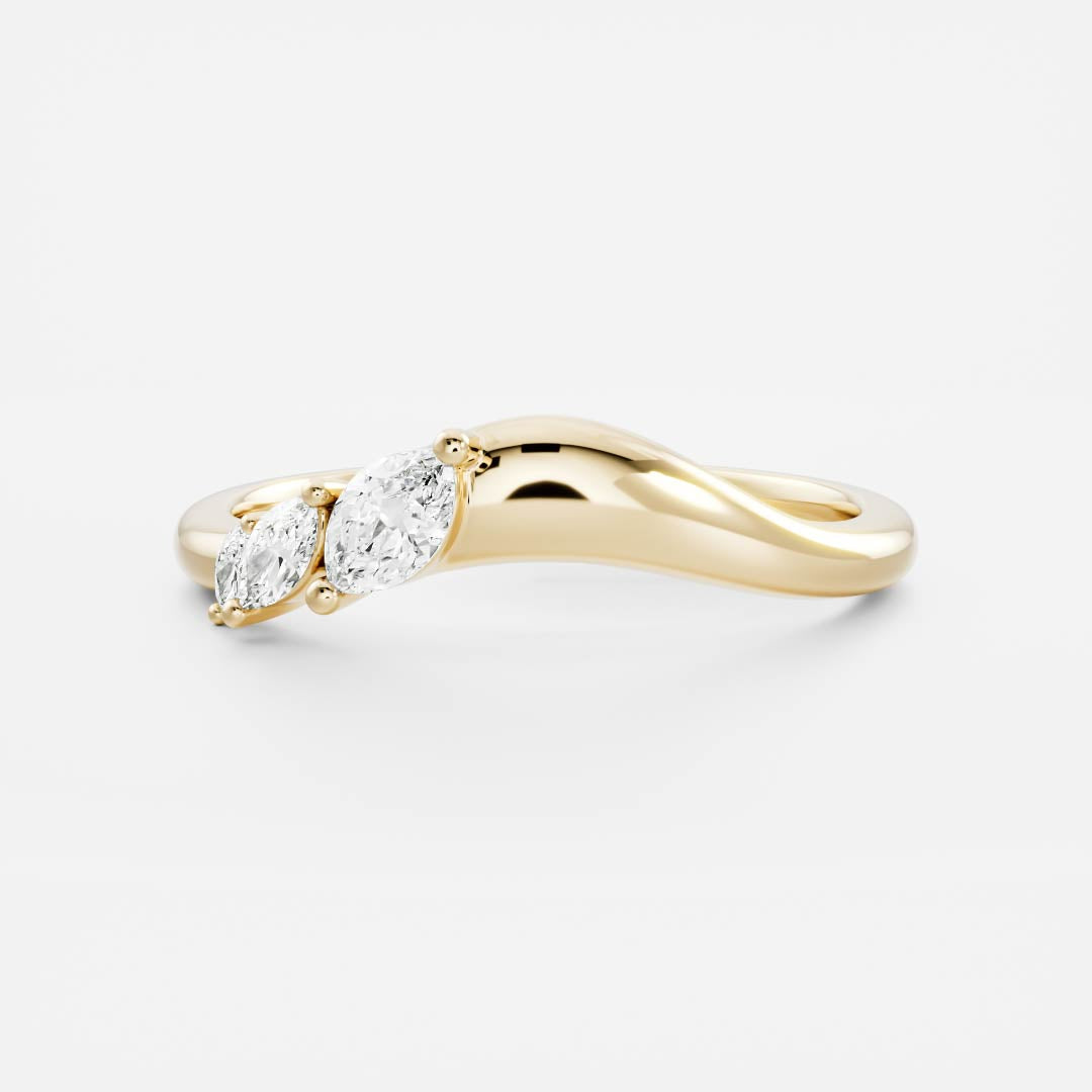 0.25 TCW Round Shaped Half Eternity Lab Grown Diamond Wedding Band