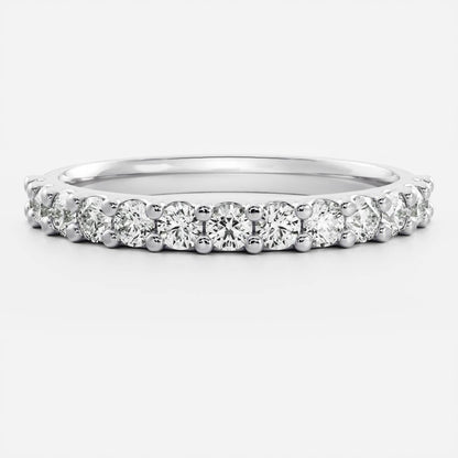 0.25 TCW Round Shaped Half Eternity Lab Grown Diamond Wedding Band