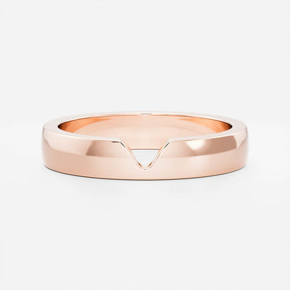 Chevron Men's Gold Wedding Band