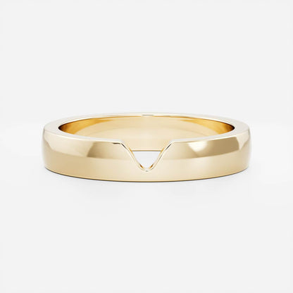 Chevron Men's Gold Wedding Band