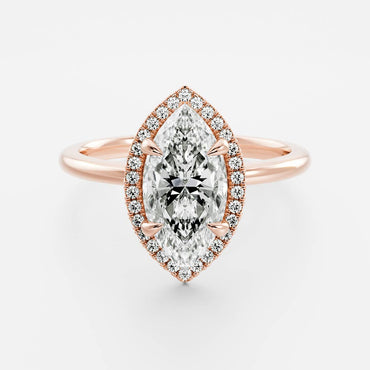 Marquise Cut Cluster Styled Lab Grown Diamond Engagement Ring