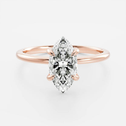 Marquise Cut Cluster Styled Lab Grown Diamond Engagement Ring