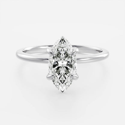 Marquise Cut Cluster Styled Lab Grown Diamond Engagement Ring