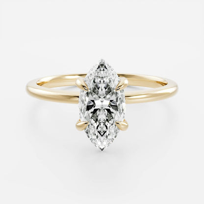 Marquise Cut Cluster Styled Lab Grown Diamond Engagement Ring