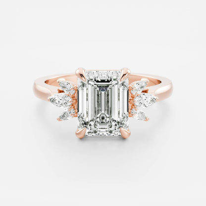 Marquise Cut Cluster Styled Lab Grown Diamond Engagement Ring