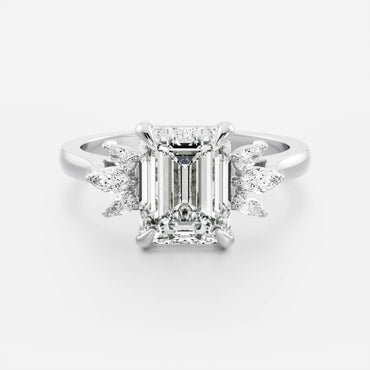 Marquise Cut Cluster Styled Lab Grown Diamond Engagement Ring