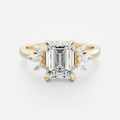Marquise Cut Cluster Styled Lab Grown Diamond Engagement Ring