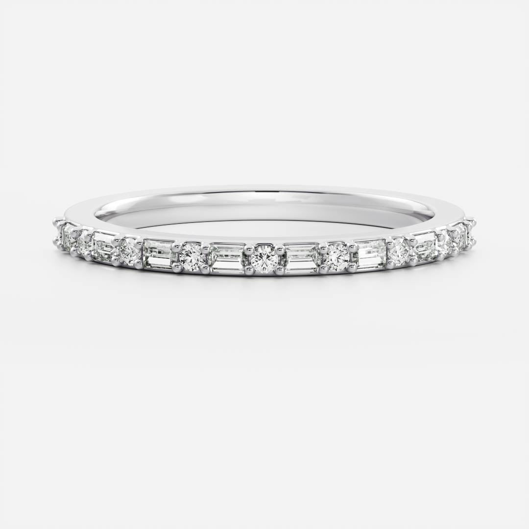 0.25 TCW Round Shaped Half Eternity Lab Grown Diamond Wedding Band