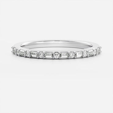 0.25 TCW Round Shaped Half Eternity Lab Grown Diamond Wedding Band