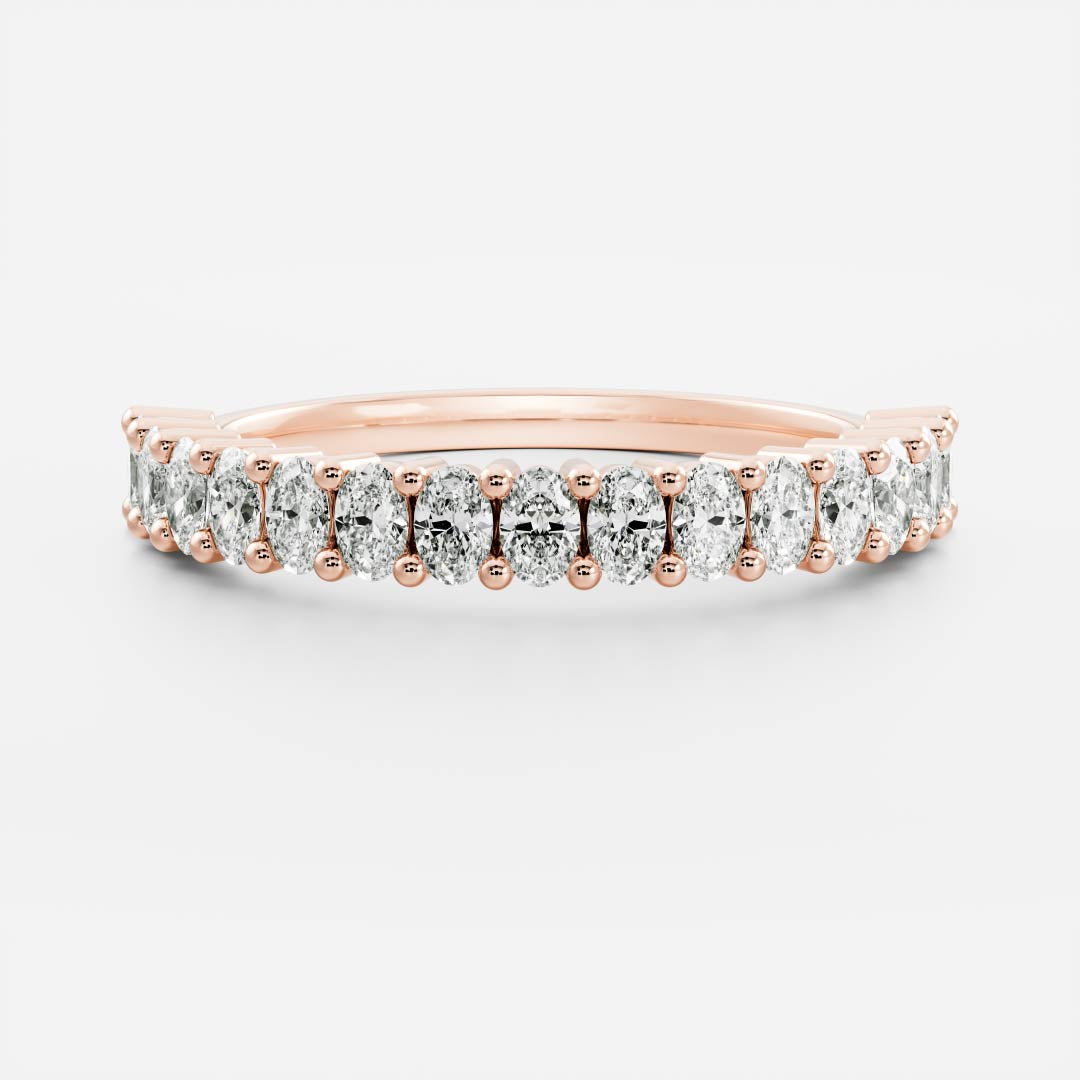 0.25 TCW Round Shaped Half Eternity Lab Grown Diamond Wedding Band
