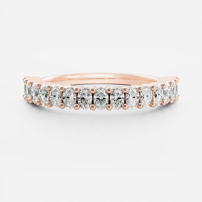 0.25 TCW Round Shaped Half Eternity Lab Grown Diamond Wedding Band