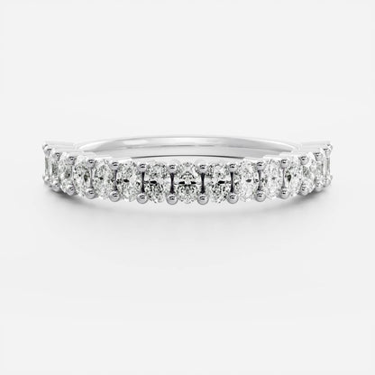 0.25 TCW Round Shaped Half Eternity Lab Grown Diamond Wedding Band