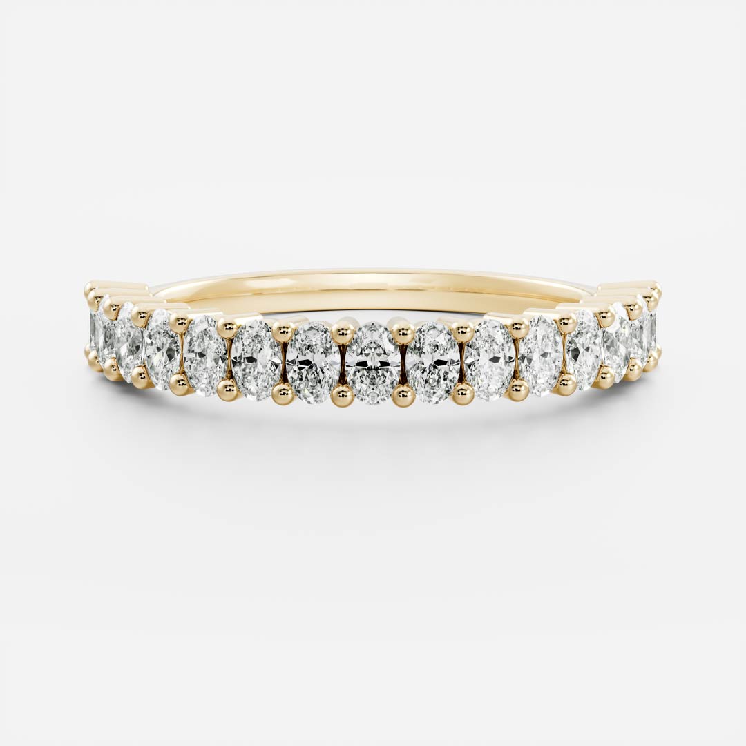 0.25 TCW Round Shaped Half Eternity Lab Grown Diamond Wedding Band