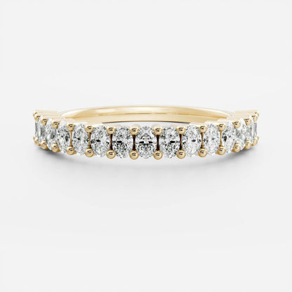 0.25 TCW Round Shaped Half Eternity Lab Grown Diamond Wedding Band
