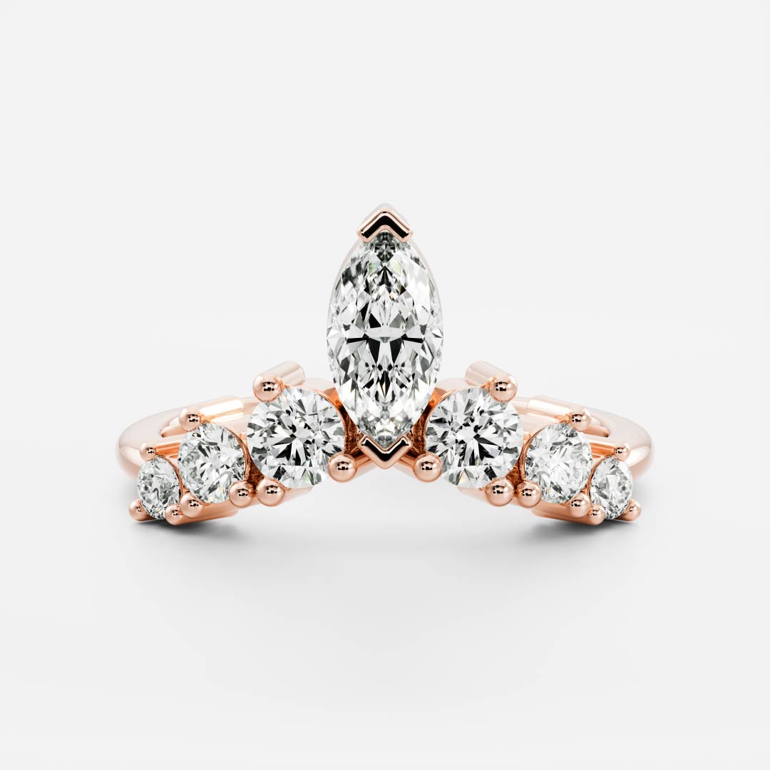 0.25 TCW Round Shaped Half Eternity Lab Grown Diamond Wedding Band