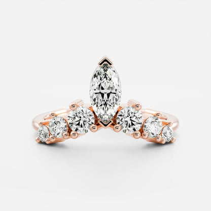 0.25 TCW Round Shaped Half Eternity Lab Grown Diamond Wedding Band