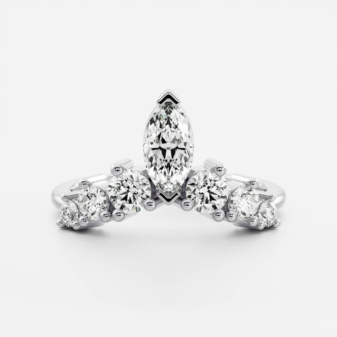 0.25 TCW Round Shaped Half Eternity Lab Grown Diamond Wedding Band