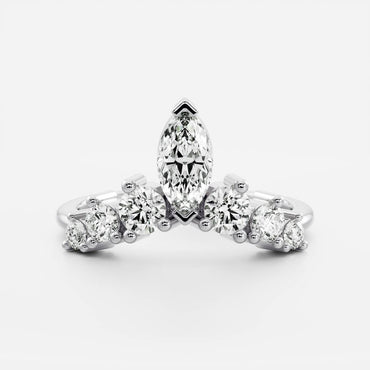 0.25 TCW Round Shaped Half Eternity Lab Grown Diamond Wedding Band