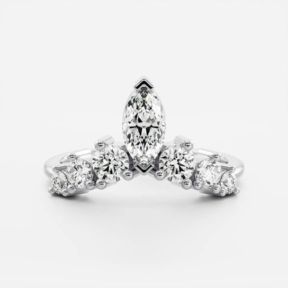 0.25 TCW Round Shaped Half Eternity Lab Grown Diamond Wedding Band