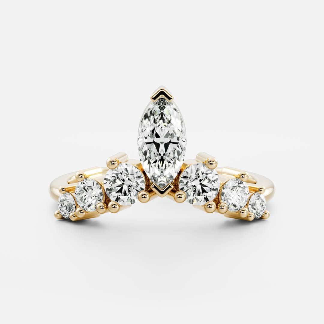 0.25 TCW Round Shaped Half Eternity Lab Grown Diamond Wedding Band