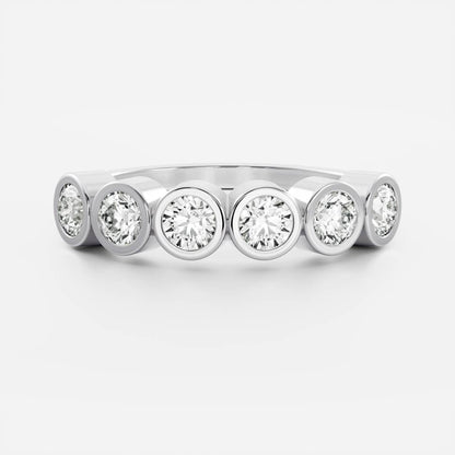 0.25 TCW Round Shaped Half Eternity Lab Grown Diamond Wedding Band