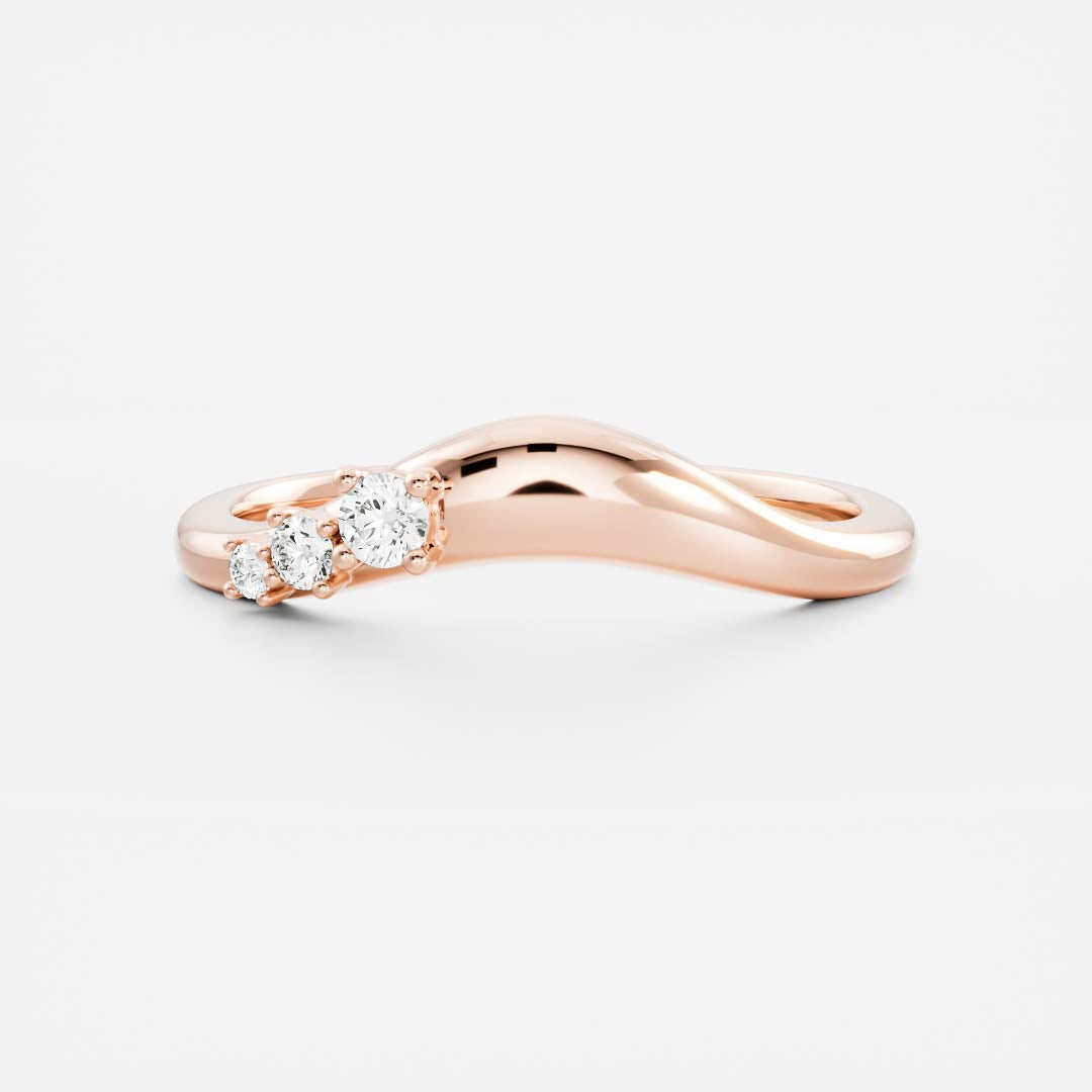 0.25 TCW Round Shaped Half Eternity Lab Grown Diamond Wedding Band