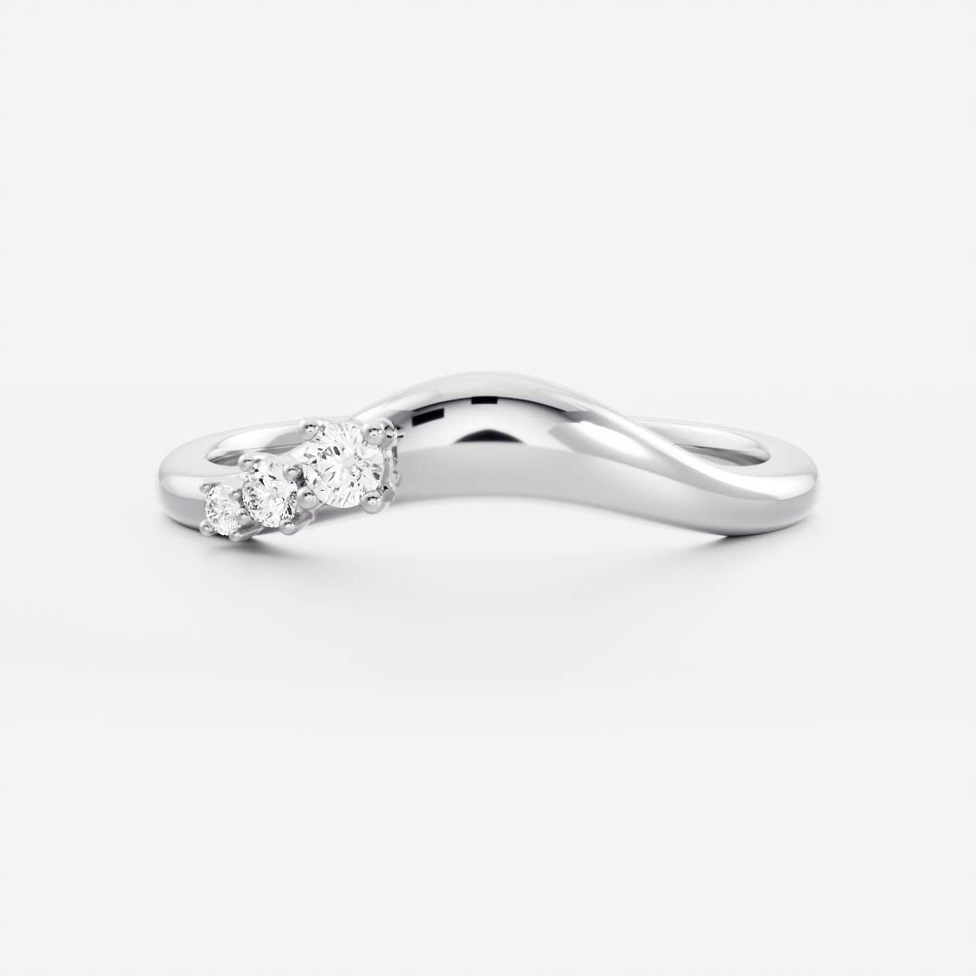 0.25 TCW Round Shaped Half Eternity Lab Grown Diamond Wedding Band