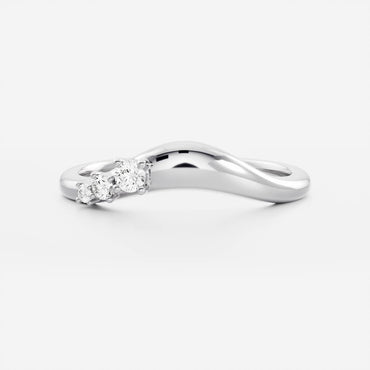 0.25 TCW Round Shaped Half Eternity Lab Grown Diamond Wedding Band