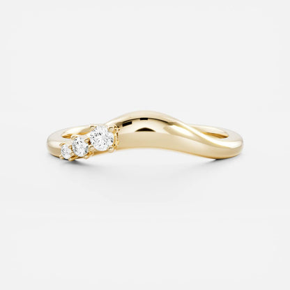 0.25 TCW Round Shaped Half Eternity Lab Grown Diamond Wedding Band