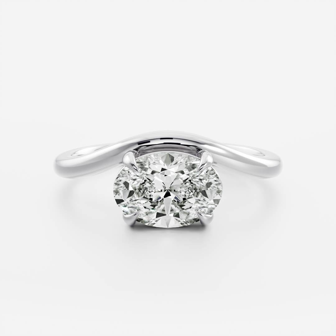 Marquise Cut Cluster Styled Lab Grown Diamond Engagement Ring