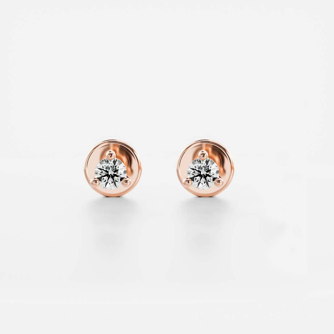 0.10 TCW Round Cut Moissanite Studs Earrings in Gold