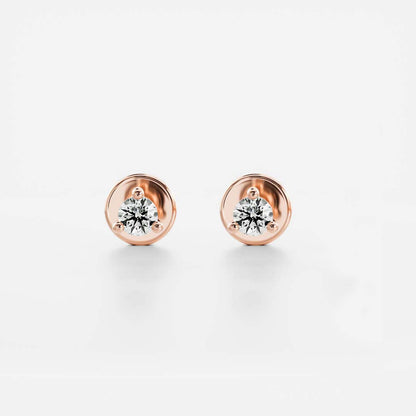 0.10 TCW Round Cut Moissanite Studs Earrings in Gold