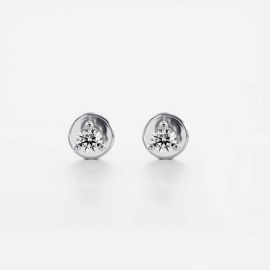 0.10 TCW Round Cut Moissanite Studs Earrings in Gold