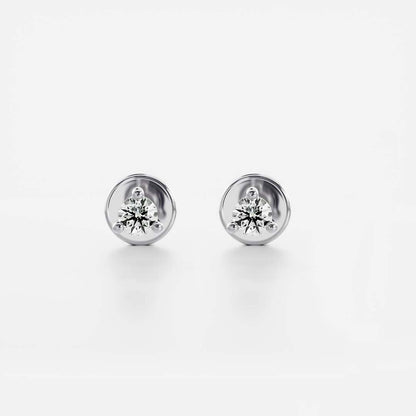 0.10 TCW Round Cut Moissanite Studs Earrings in Gold