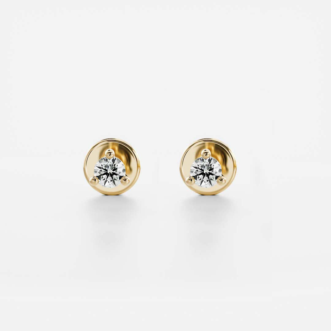 0.10 TCW Round Cut Moissanite Studs Earrings in Gold