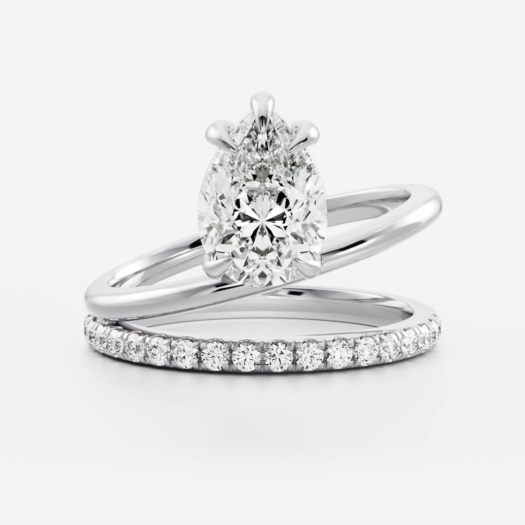 Marquise Cut Cluster Styled Lab Grown Diamond Engagement Ring