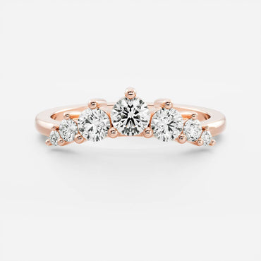 0.25 TCW Round Shaped Half Eternity Lab Grown Diamond Wedding Band