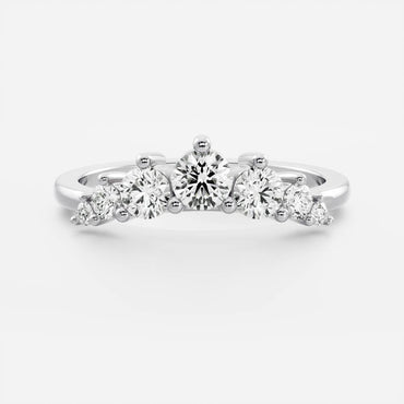 0.25 TCW Round Shaped Half Eternity Lab Grown Diamond Wedding Band