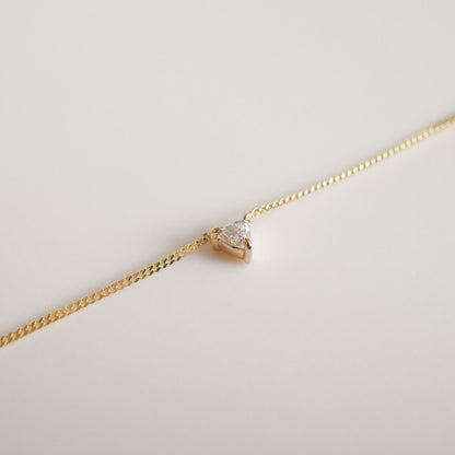 0.15 CT Trillion Shaped Solitaire Lab Grown Diamond Necklace