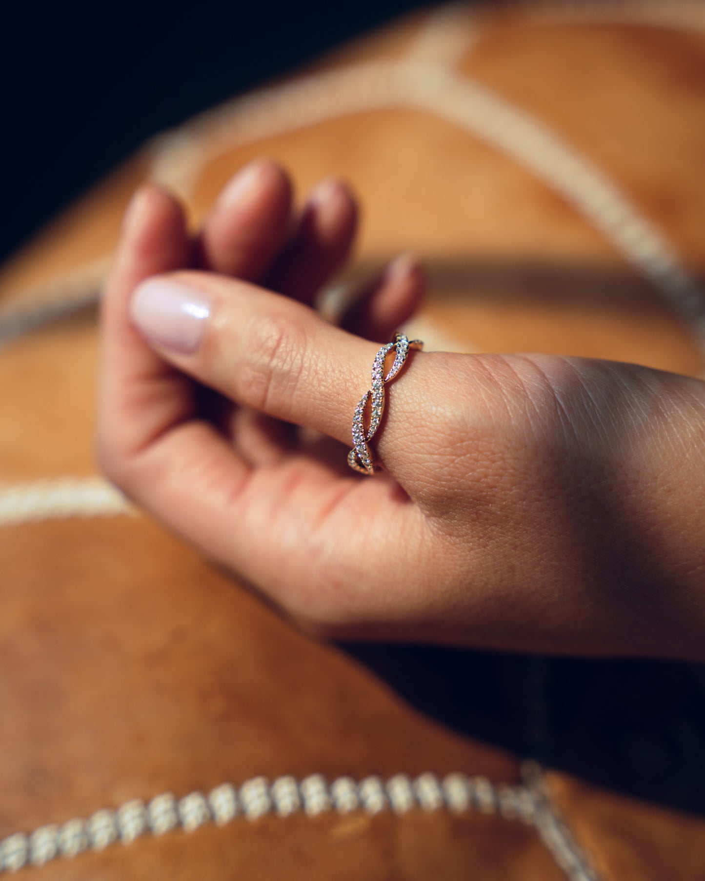 0.54 CT Round Stones Criss Cross Style Lab Grown Diamond Wedding Band