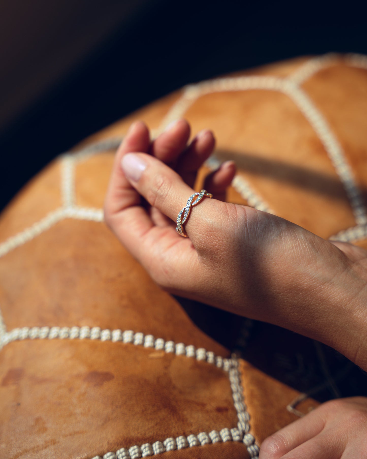 0.54 CT Round Stones Criss Cross Style Lab Grown Diamond Wedding Band