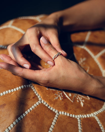 0.54 CT Round Stones Criss Cross Style Lab Grown Diamond Wedding Band