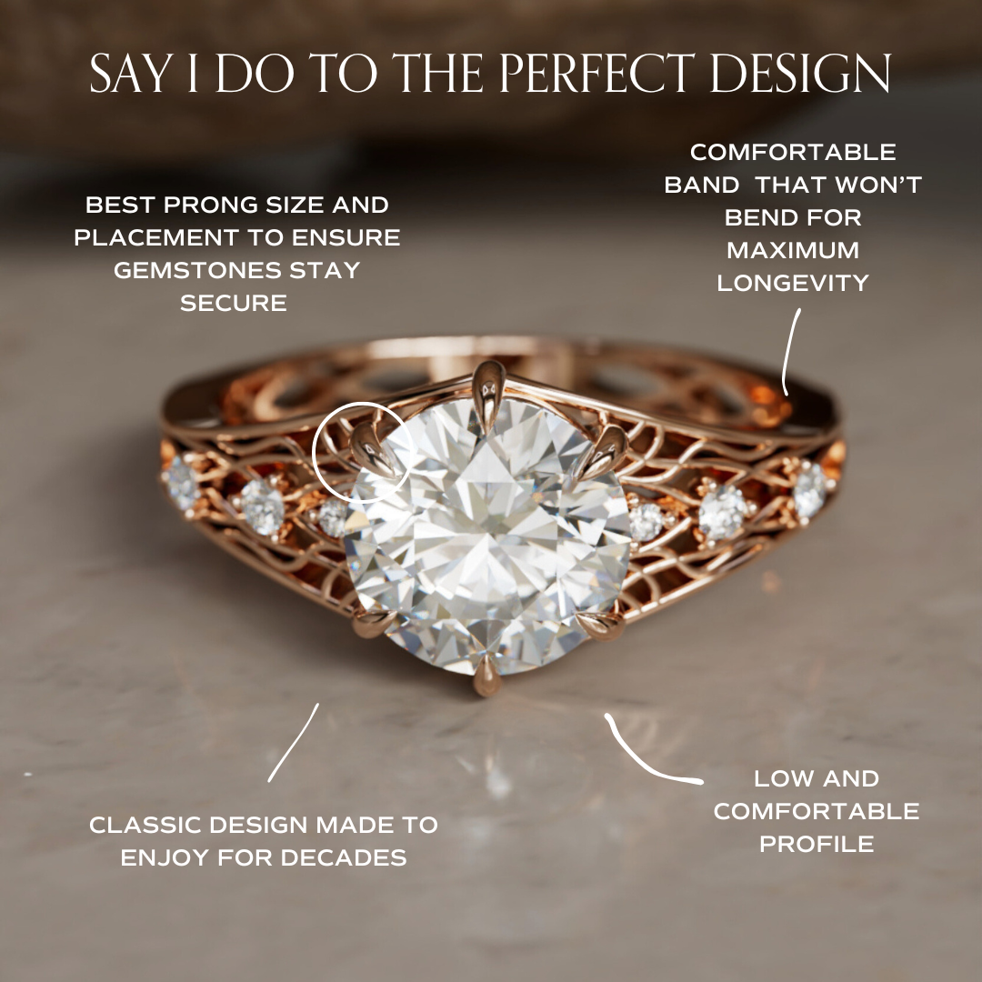 Marquise Shaped Three Stone Lab Grown Diamond Engagement Ring